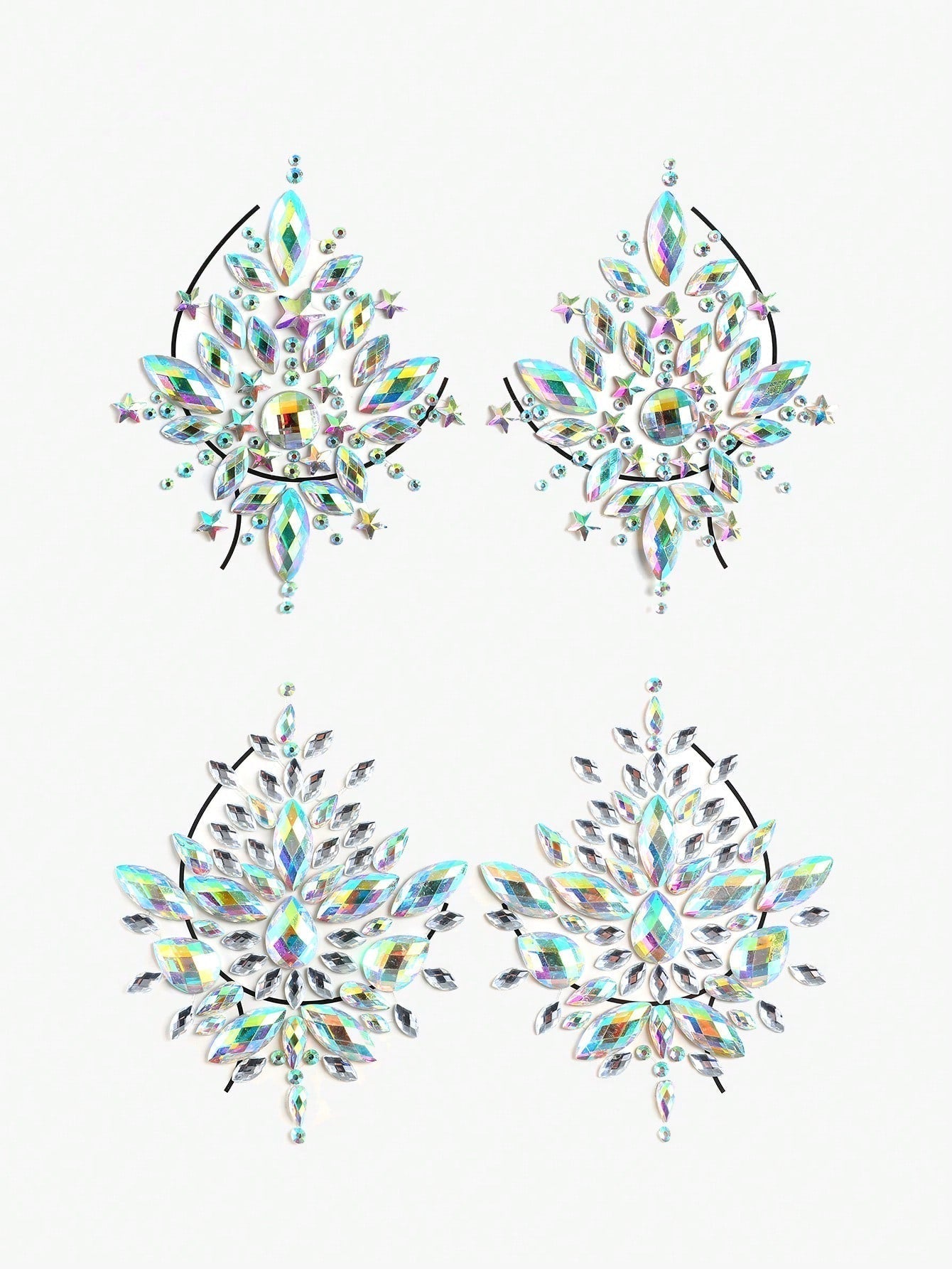 Crystal Syickers 1Pair Lady Crystal Acrylic Nipple Stickers For Nightclub Party – Sensiura